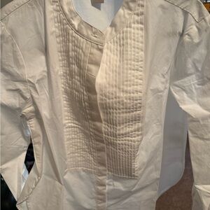 Elegant Cream Pleated Blouse
